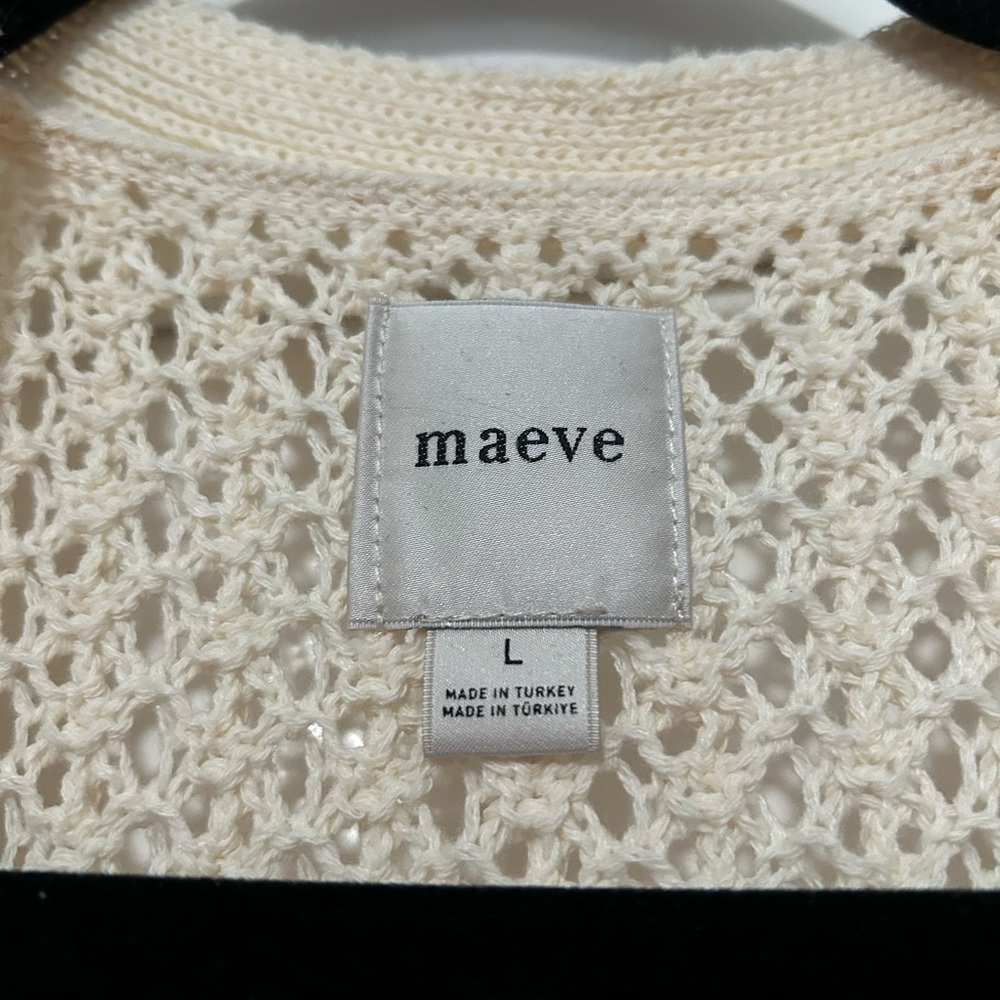 Maeve Anthropologie Knit Crochet Boho Festival Coastal Size Large - Picture 5 of 6